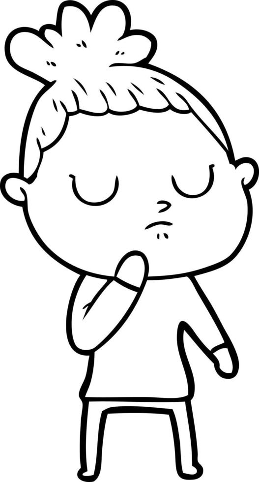 cartoon calm woman vector