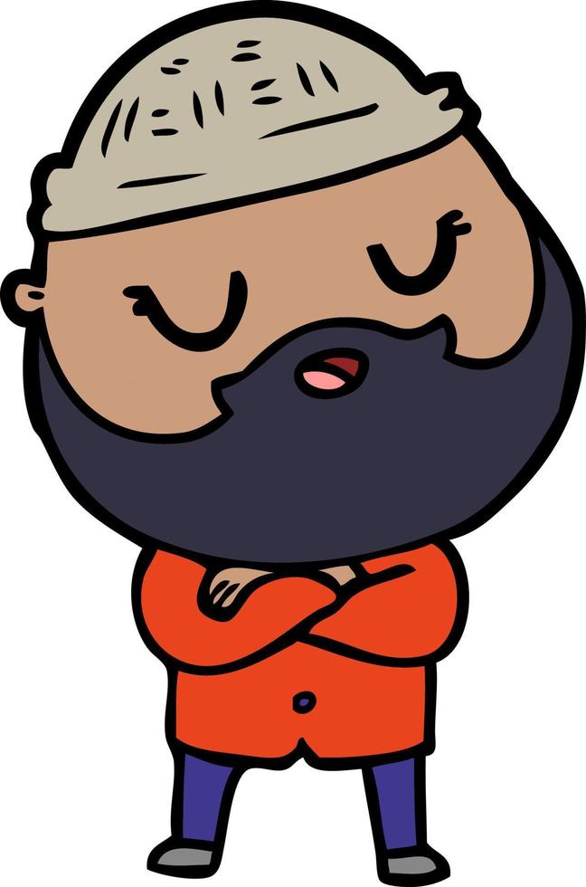 caricatura, hombre, con, barba vector