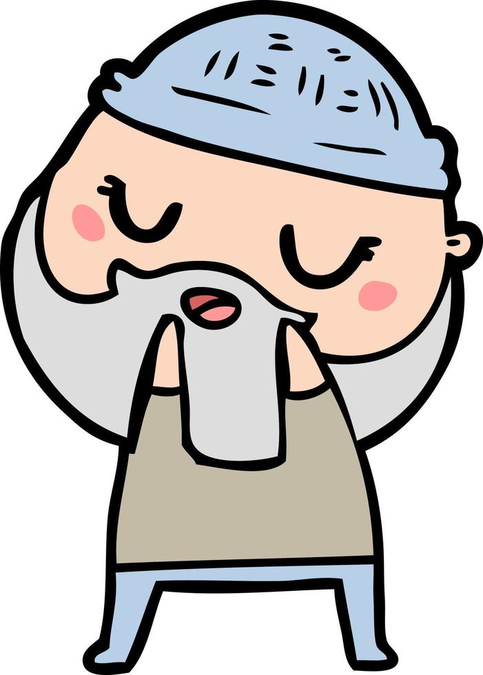 cute cartoon man with beard vector