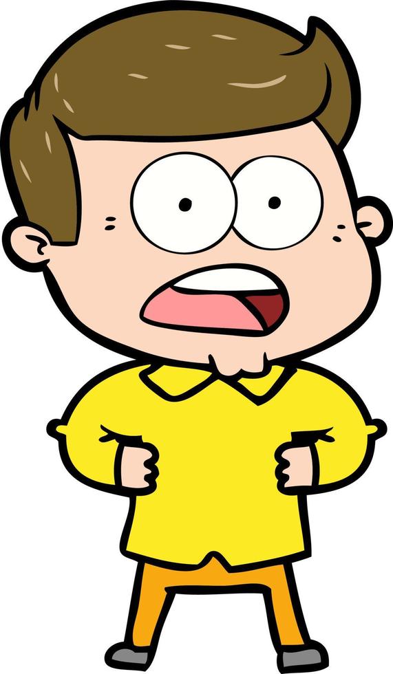 cartoon shocked man vector