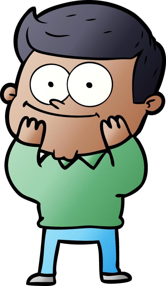 cartoon happy man vector
