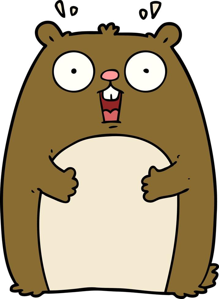cartoon shocked ground hog vector