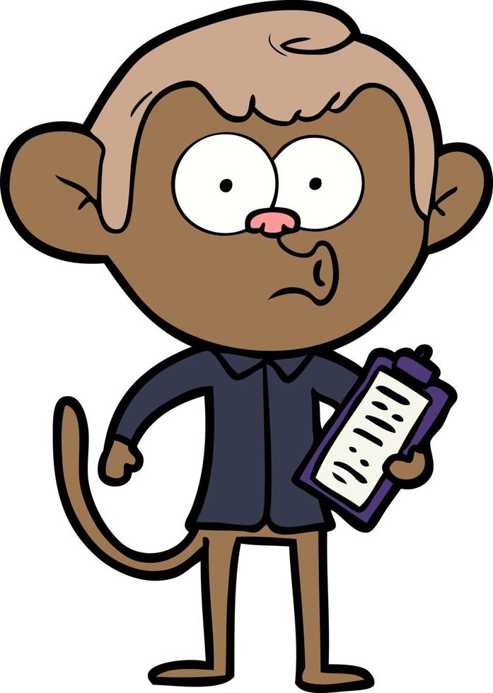 cartoon salesman monkey vector