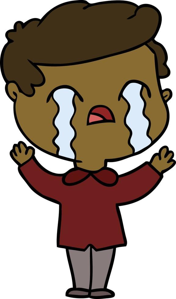 cartoon man crying vector