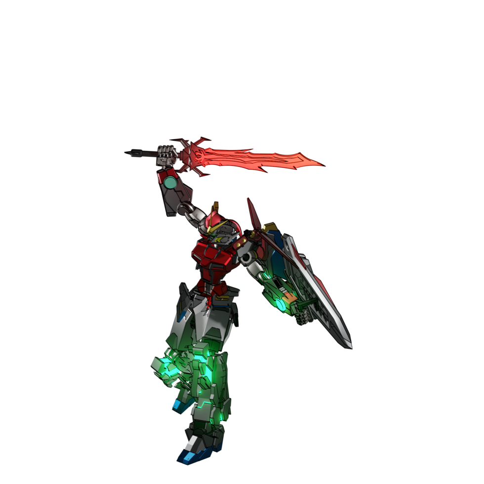 pose de ataque mecha png