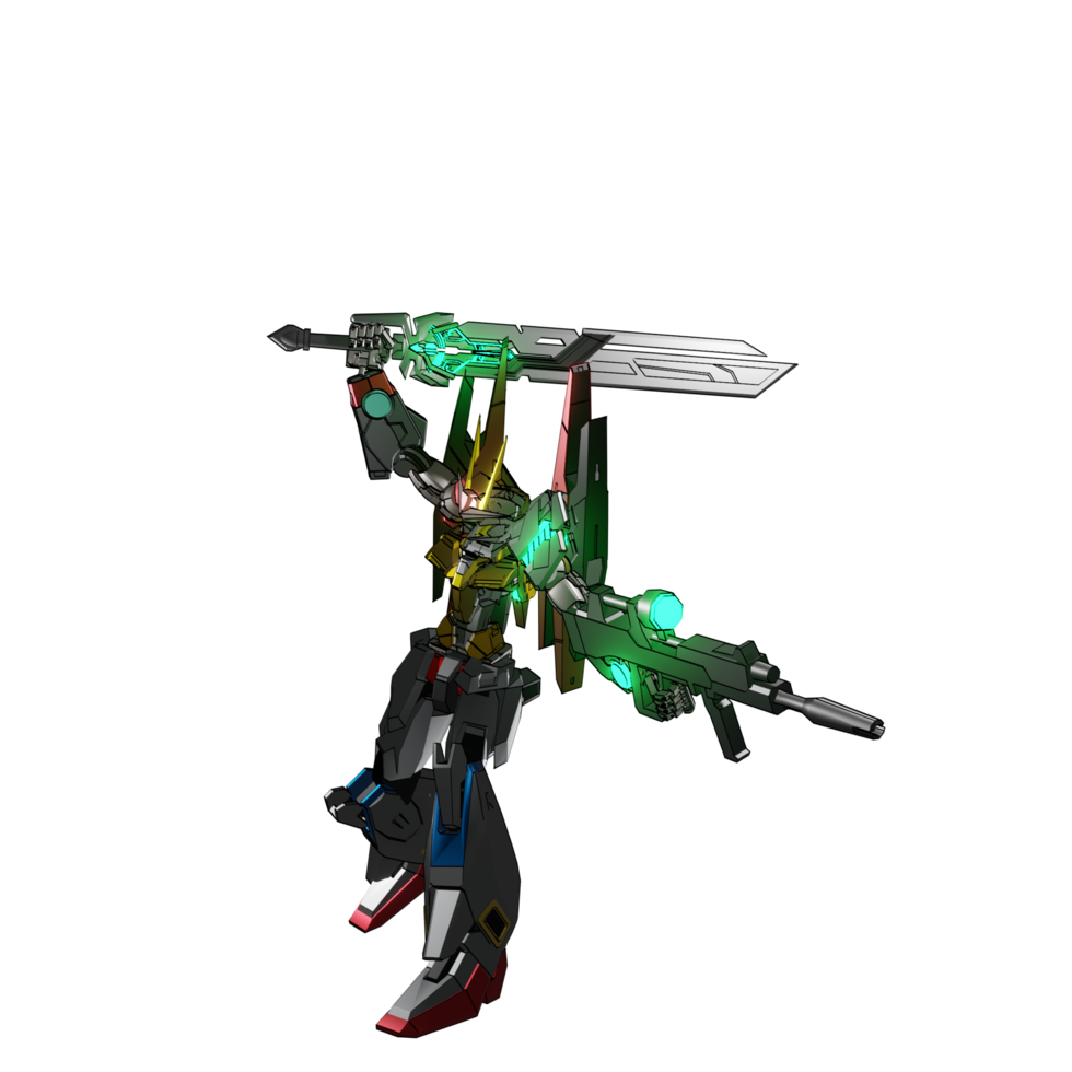 pose de ataque mecha png