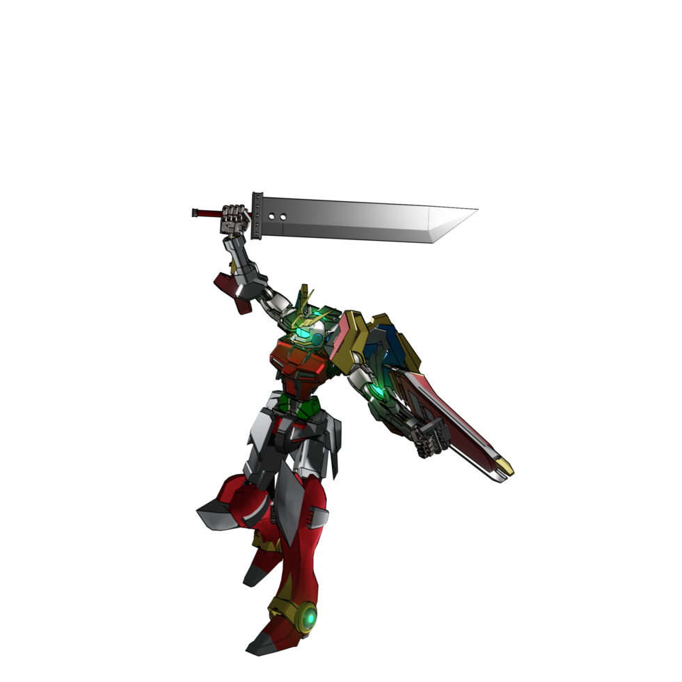 Mecha attack pose png