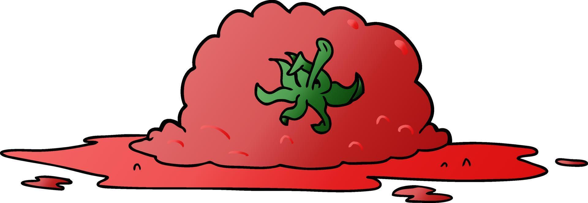 cartoon squashed tomato vector