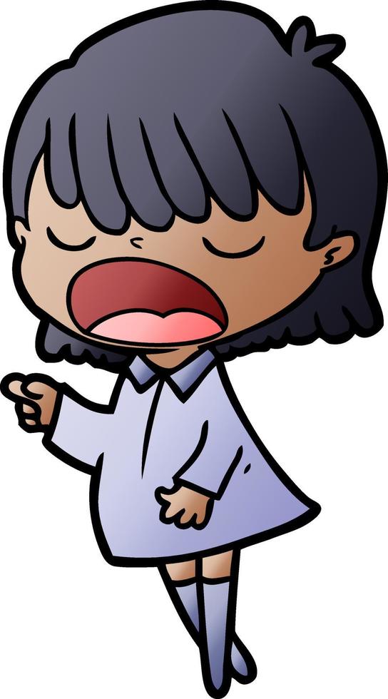 cartoon woman talking loudly vector
