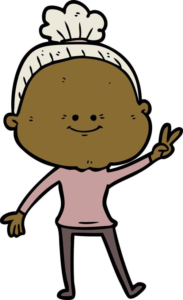 cartoon happy old woman vector