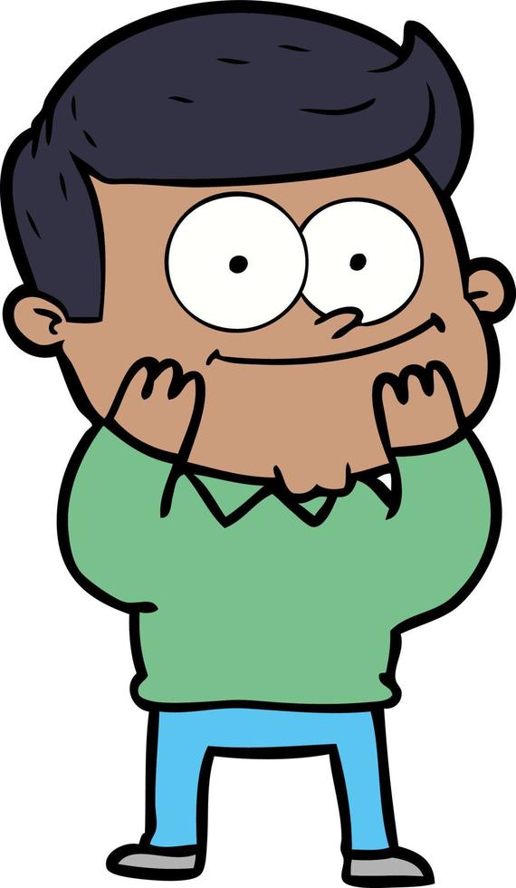 cartoon happy man vector