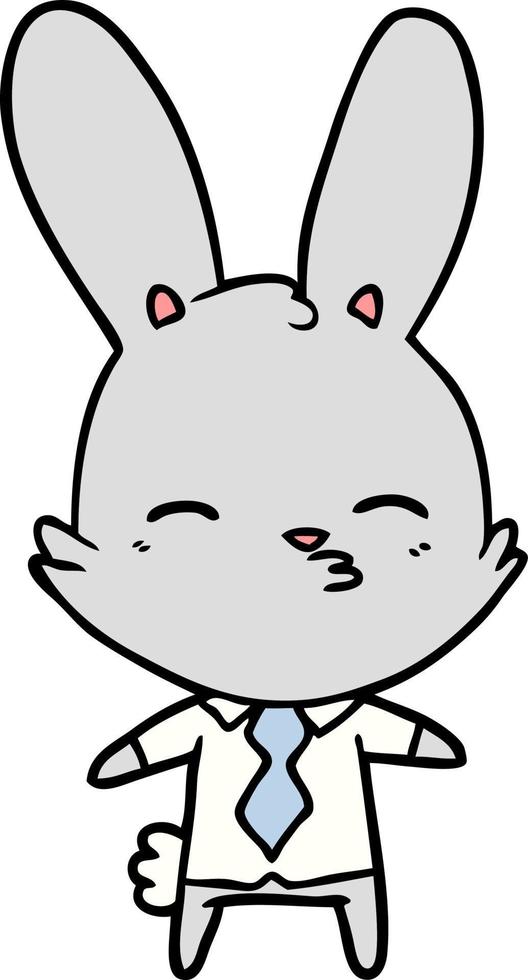 curious bunny cartoon vector