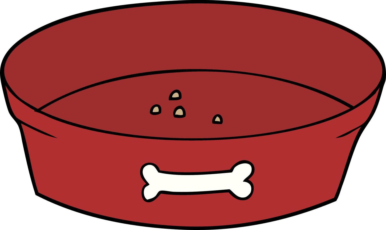 cartoon empty dog food bowl vector