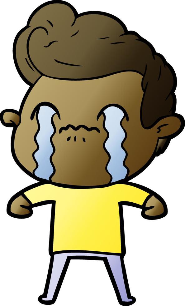 cartoon man crying vector