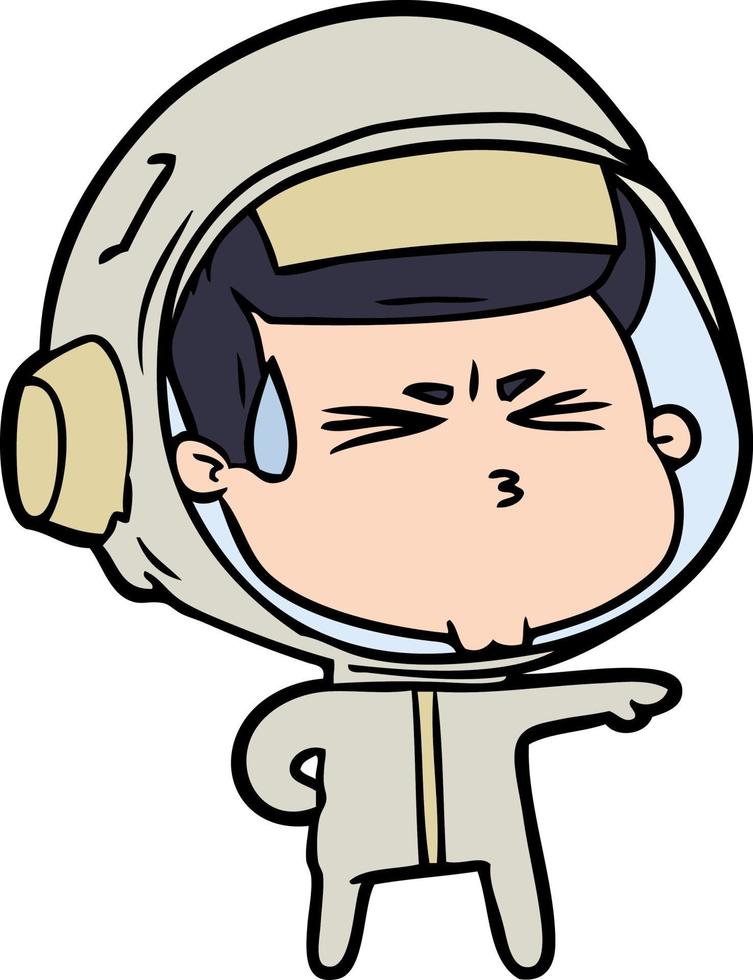 cartoon stressed astronaut vector