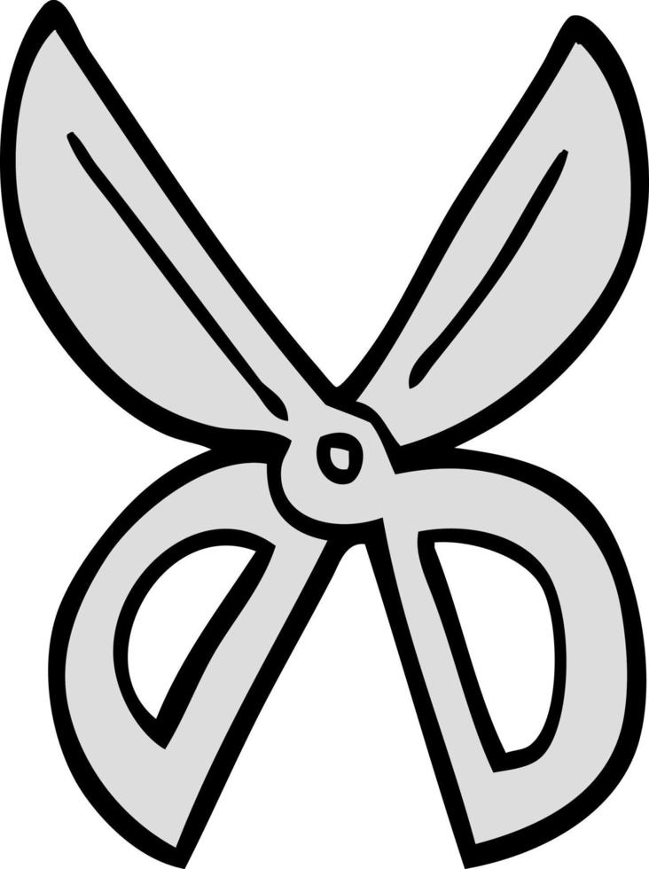 hand drawn doodle style cartoon scissors vector