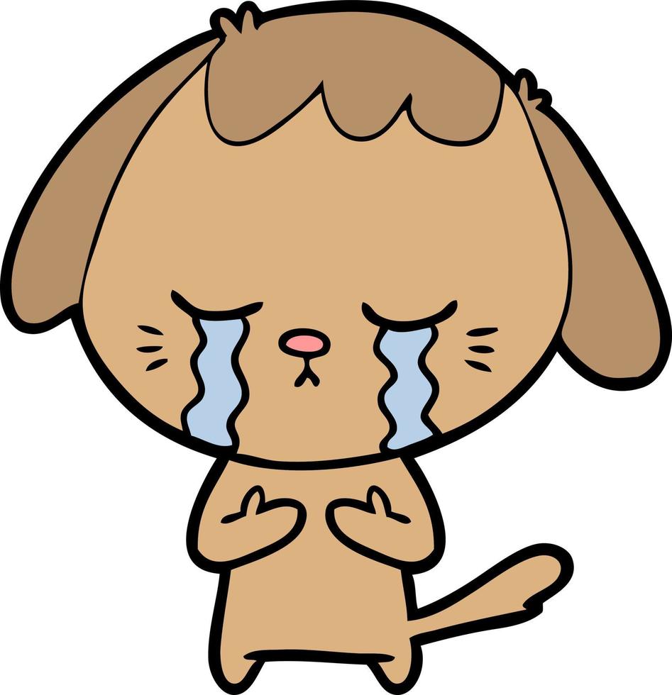 cartoon crying dog vector