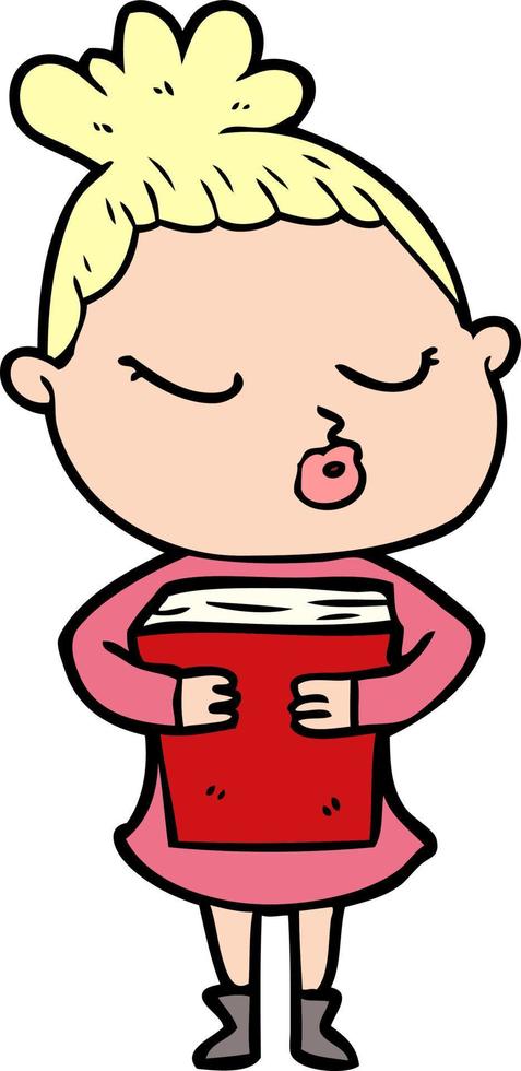 cartoon calm woman vector