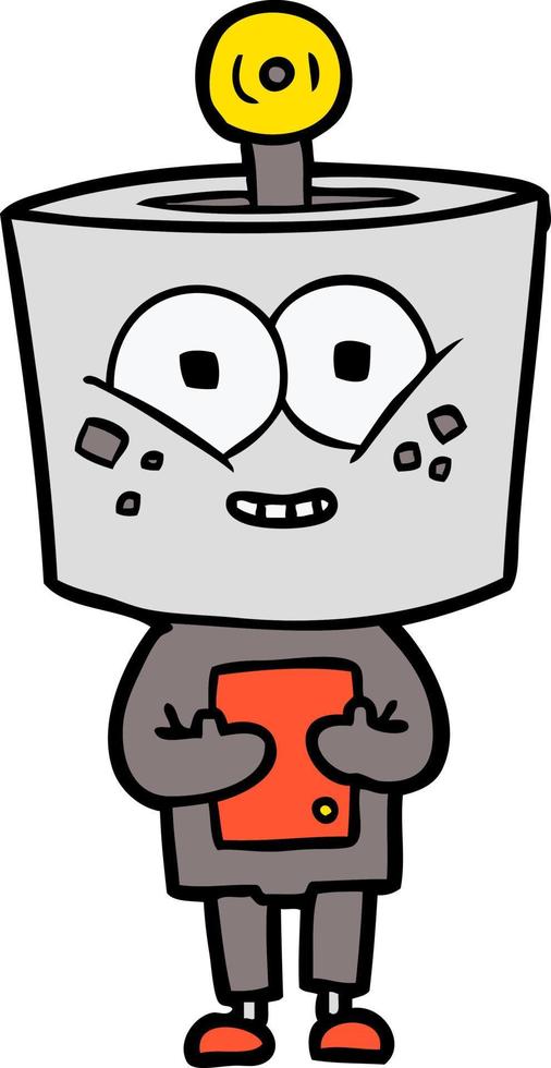 happy cartoon robot vector