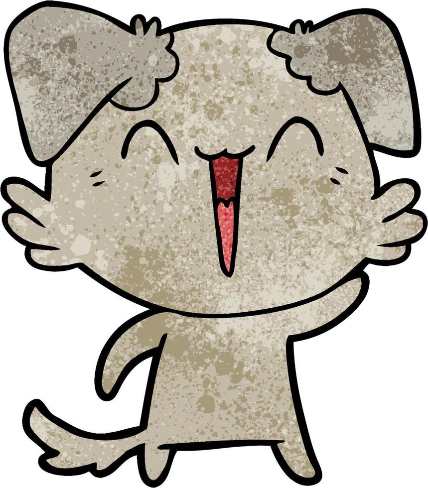 waving little dog cartoon vector