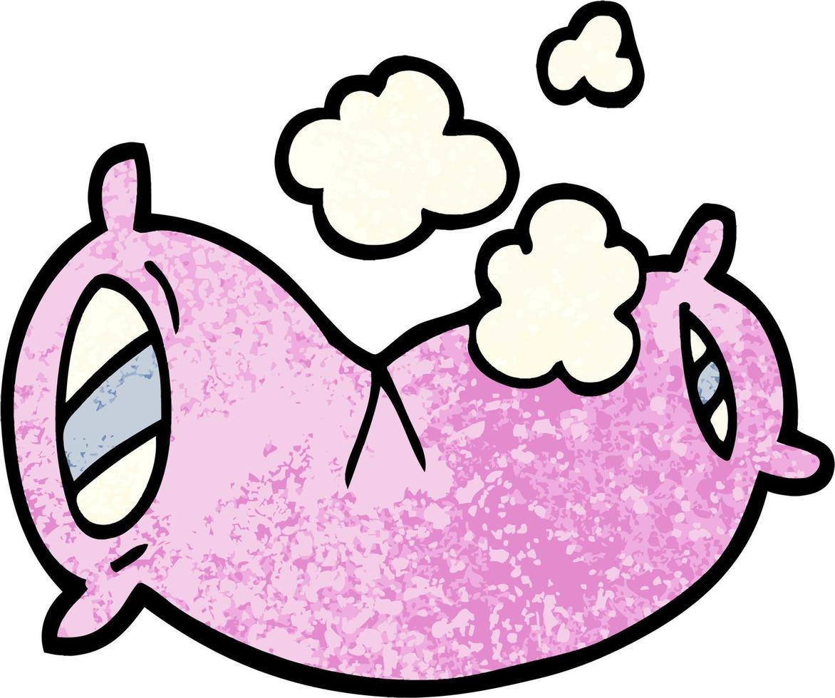 grunge textured illustration cartoon fluffy pillow vector
