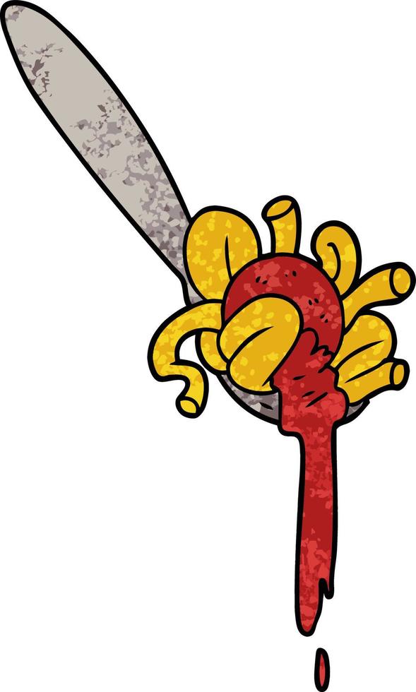cartoon doodle character spaghetti vector