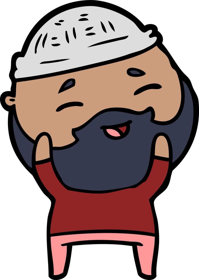 cartoon happy bearded man vector