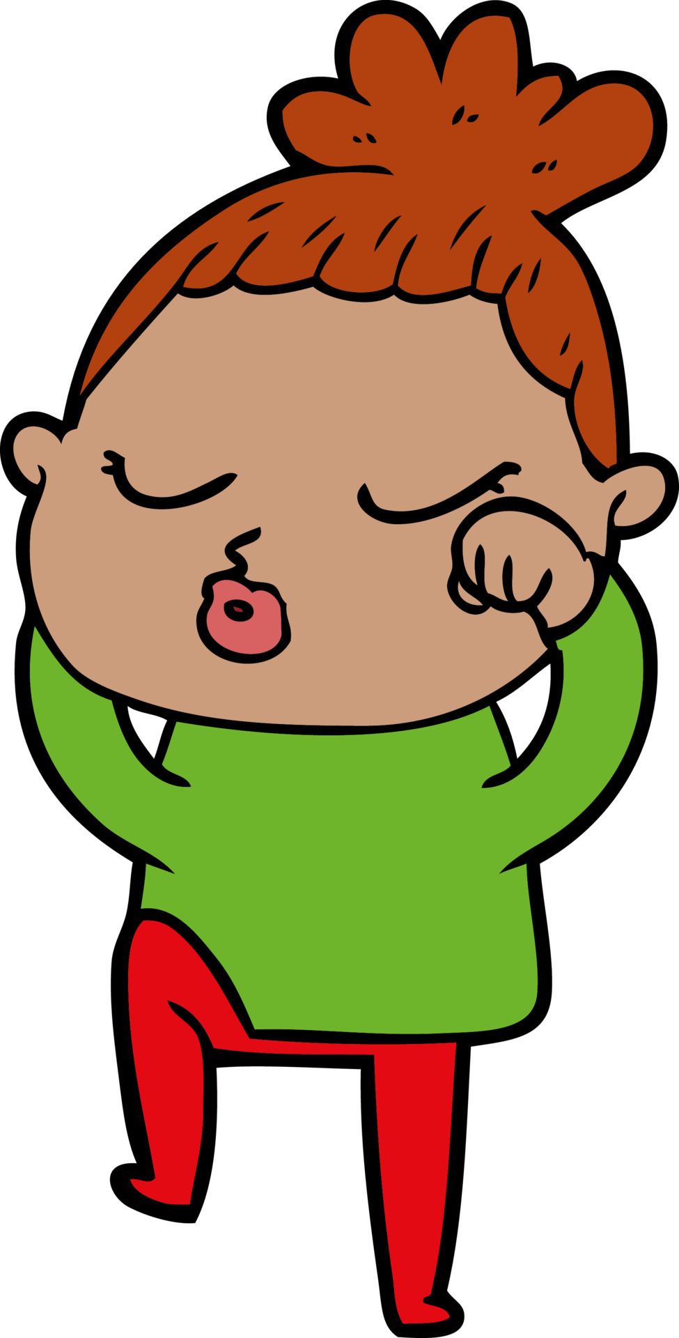 cartoon calm woman 12470425 Vector Art at Vecteezy