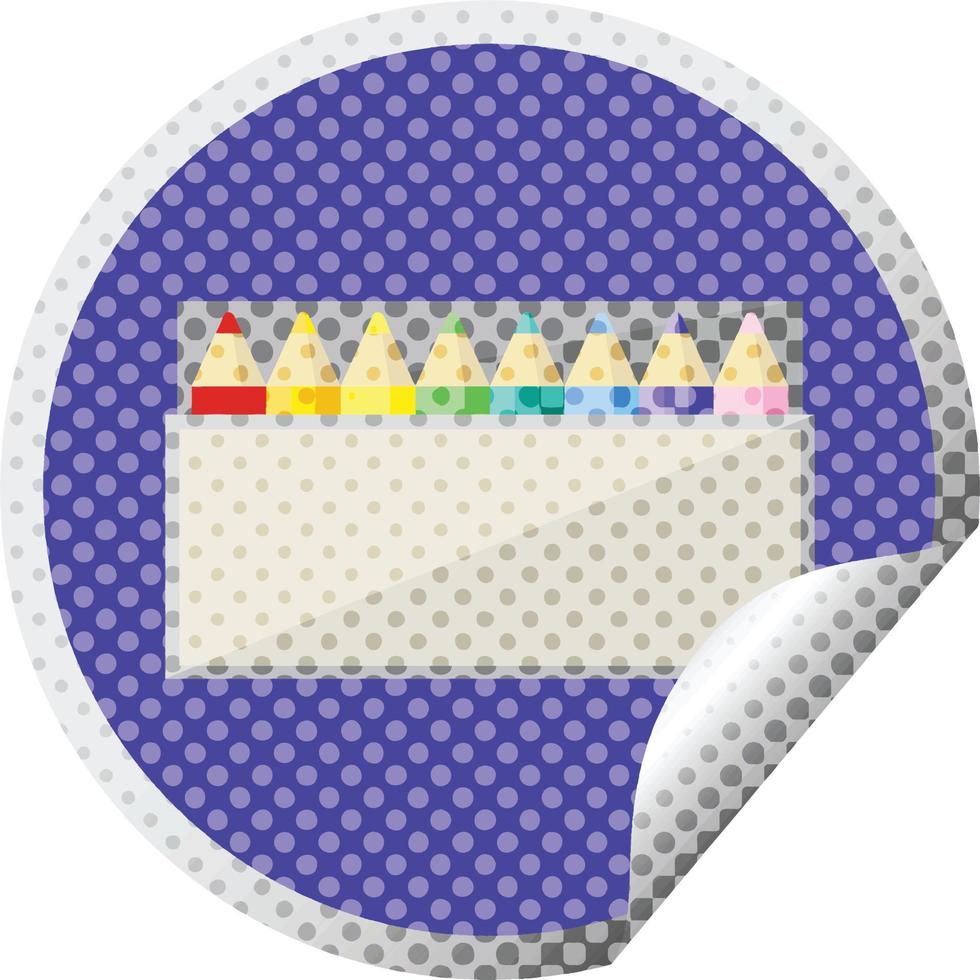 pack of coloring pencils graphic vector illustration circular sticker