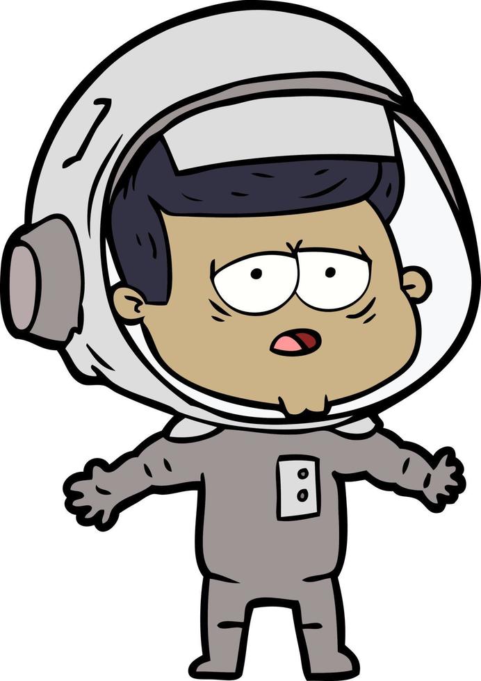 cartoon tired astronaut vector