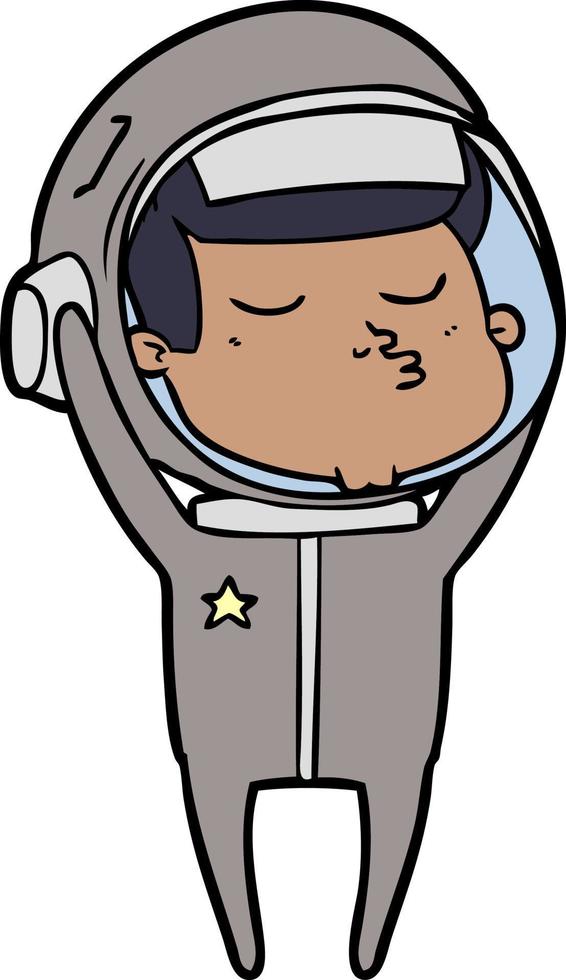 cartoon confident astronaut vector