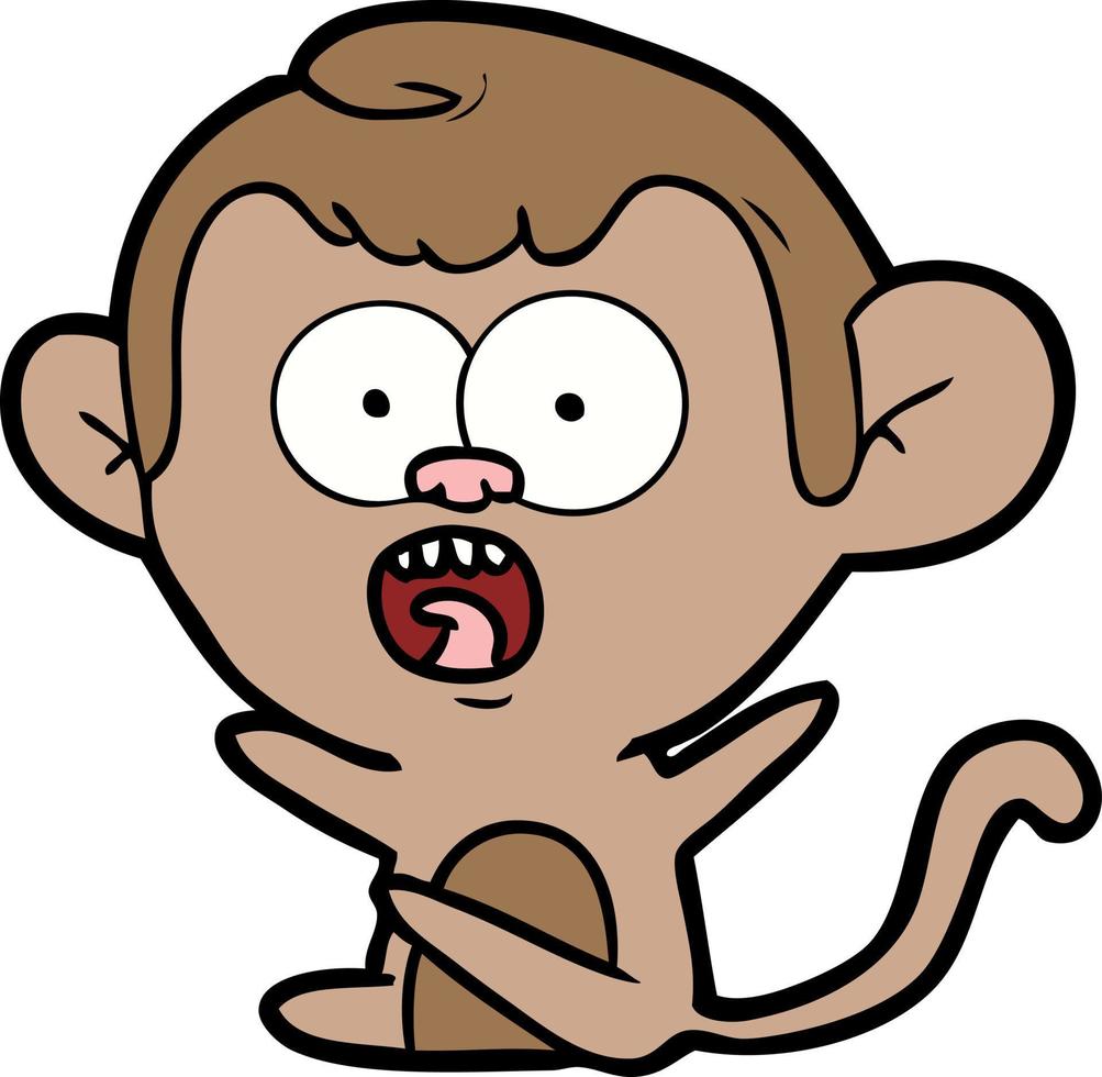 cartoon shocked monkey vector