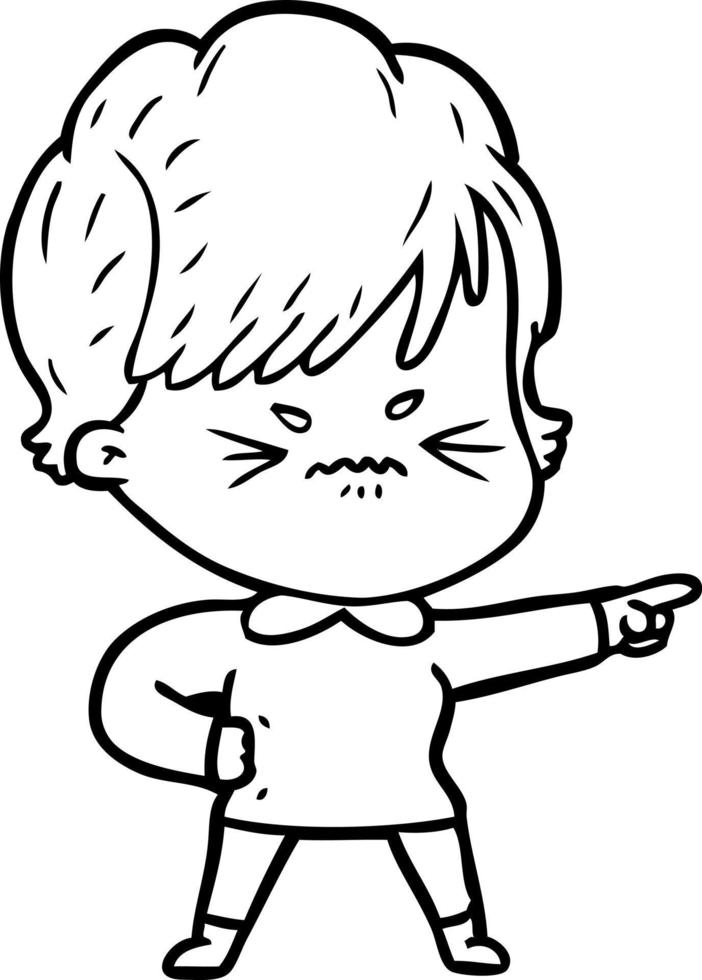 cartoon frustrated woman vector