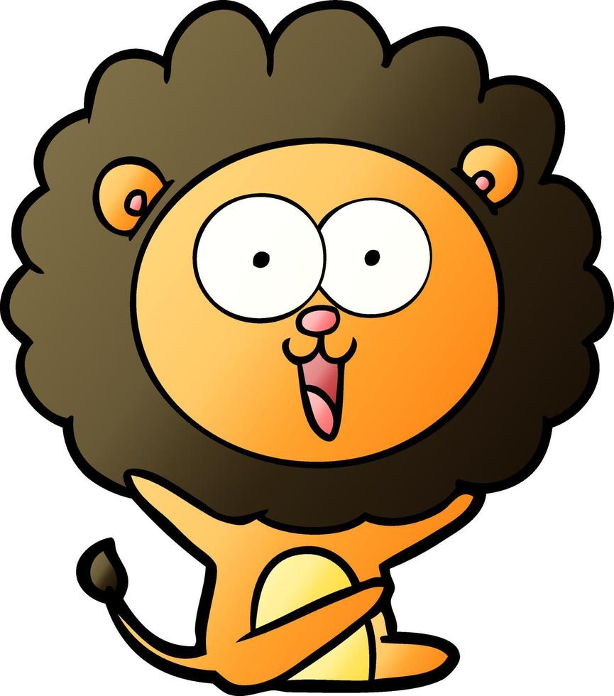 happy cartoon lion vector