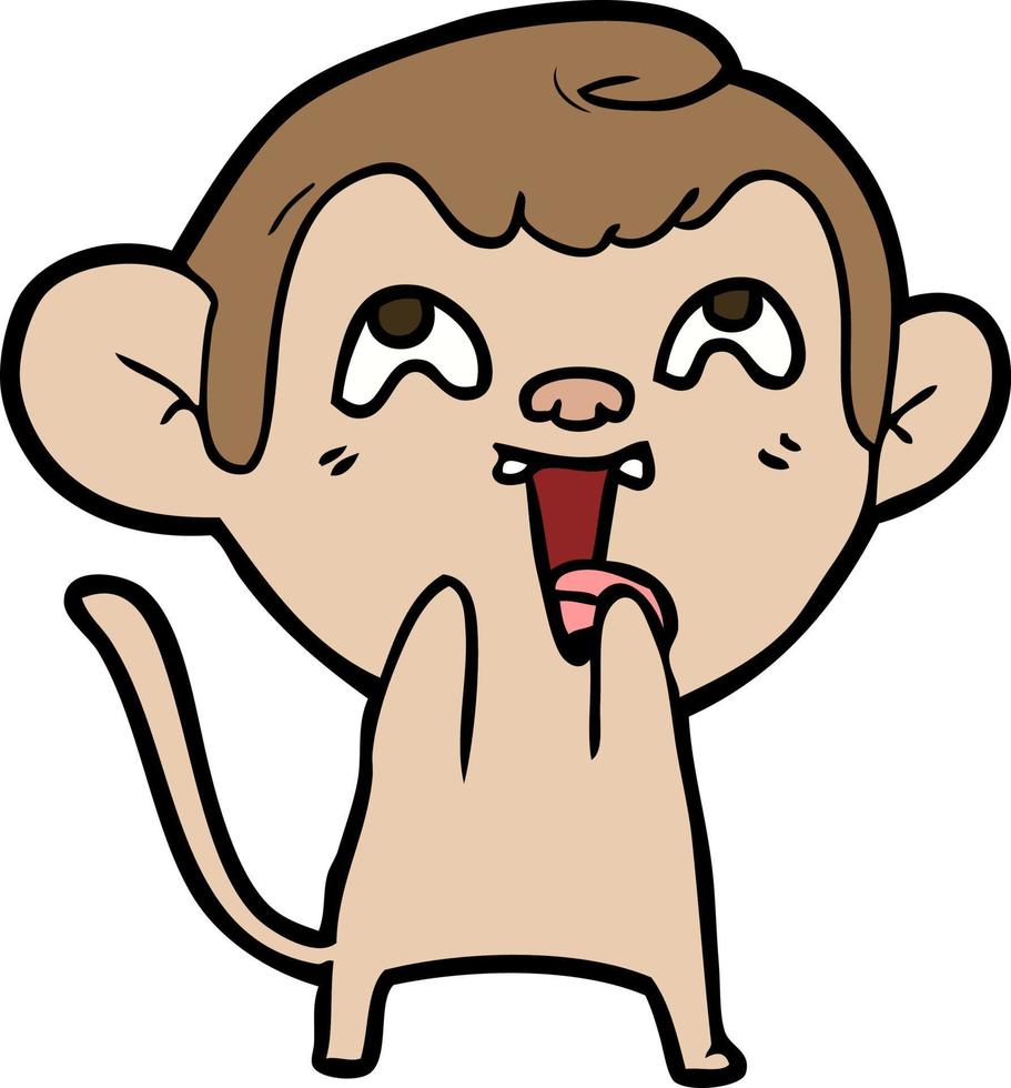 crazy cartoon monkey vector