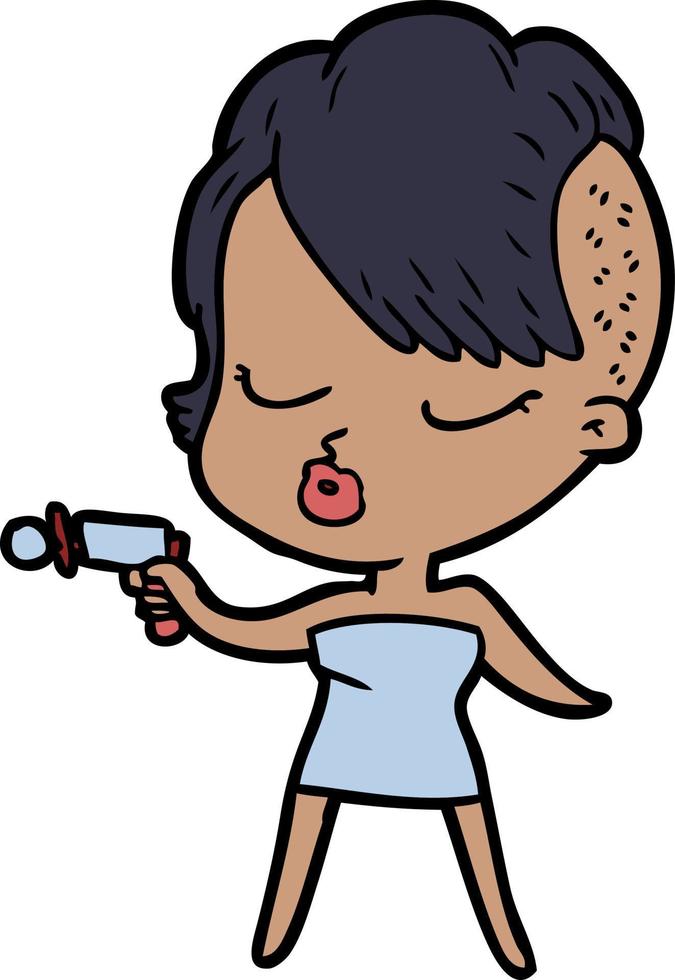 cartoon pretty hipster girl vector