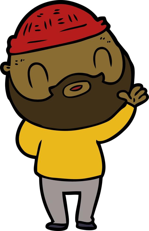 cartoon bearded man vector