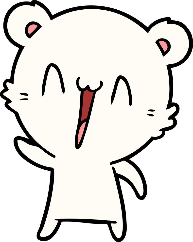 happy polar bear cartoon vector