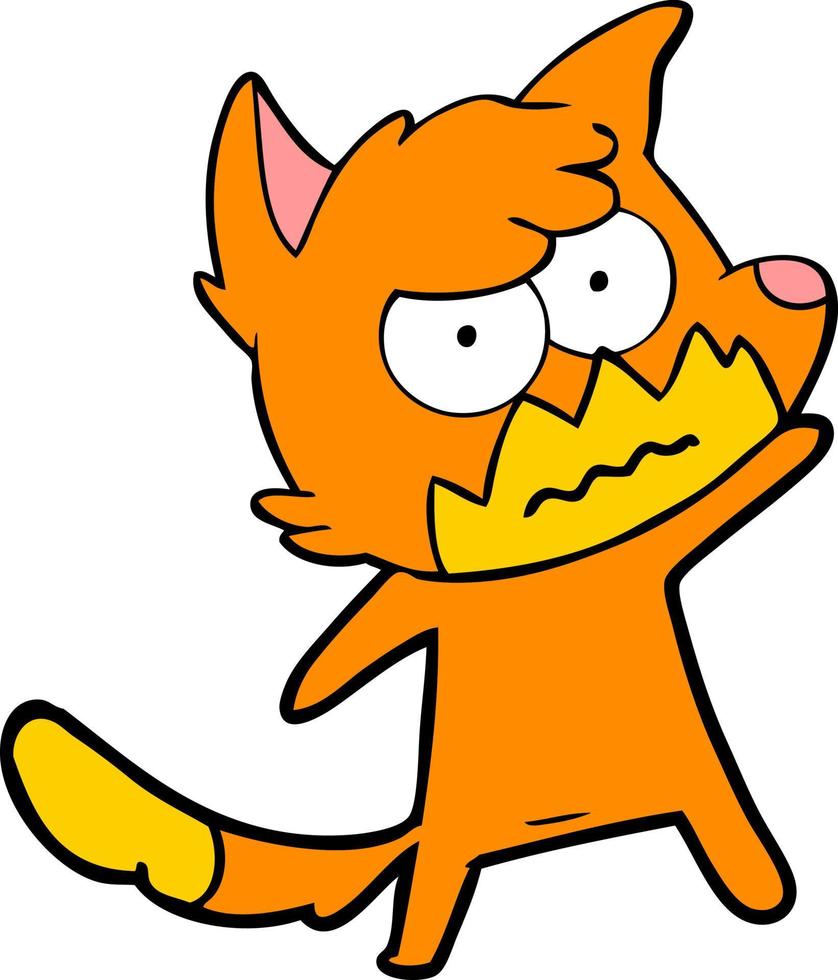 cartoon annoyed fox vector