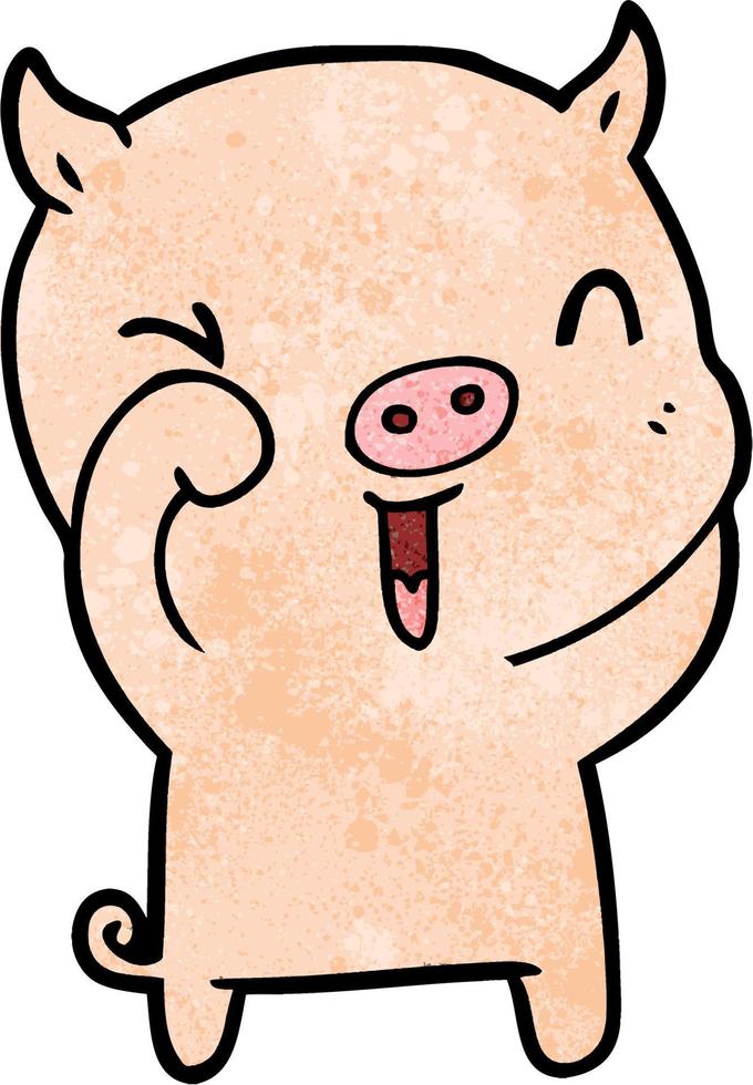 happy cartoon pig vector