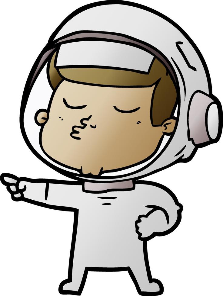 cartoon confident astronaut vector