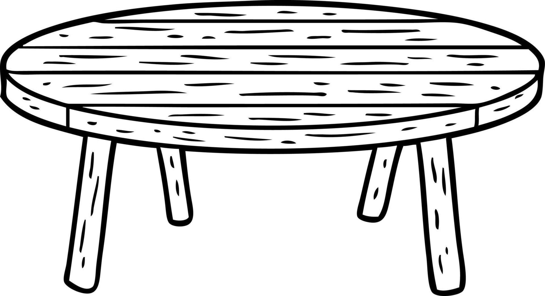 line drawing of a wooden table vector