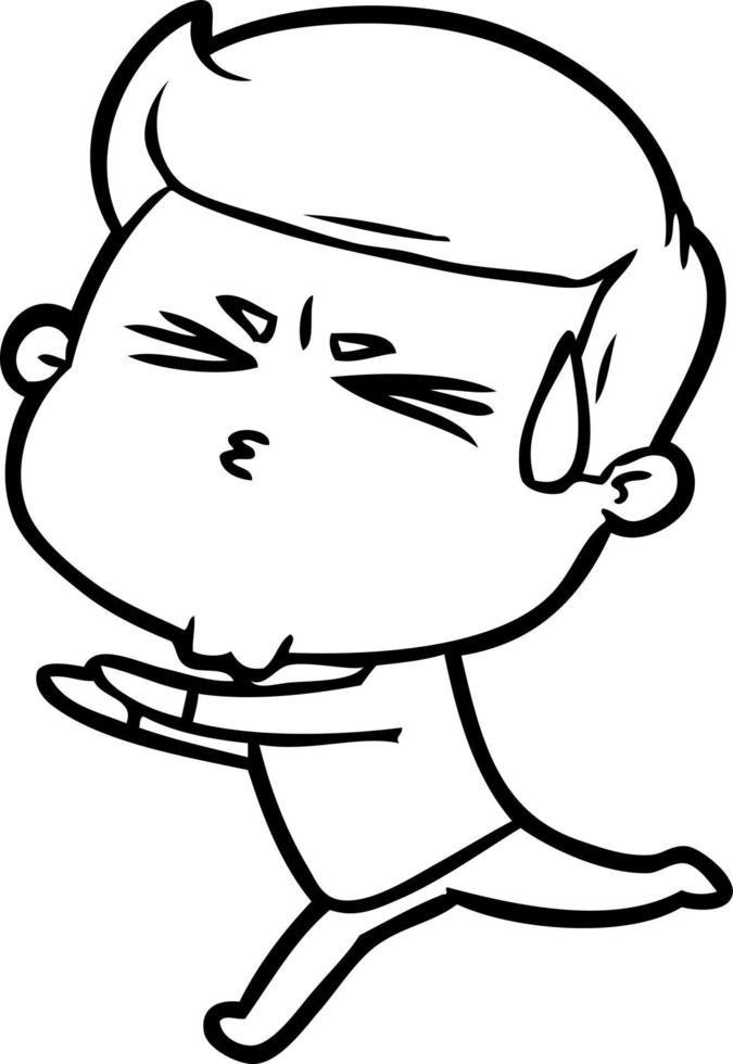 cartoon man sweating vector
