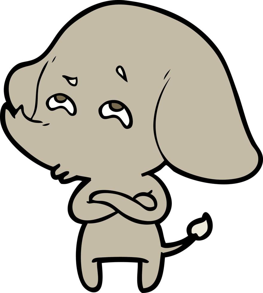 elefante de dibujos animados recordando vector