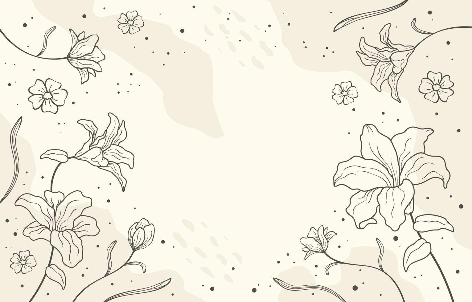 elementos florales de estética dibujada a mano vector