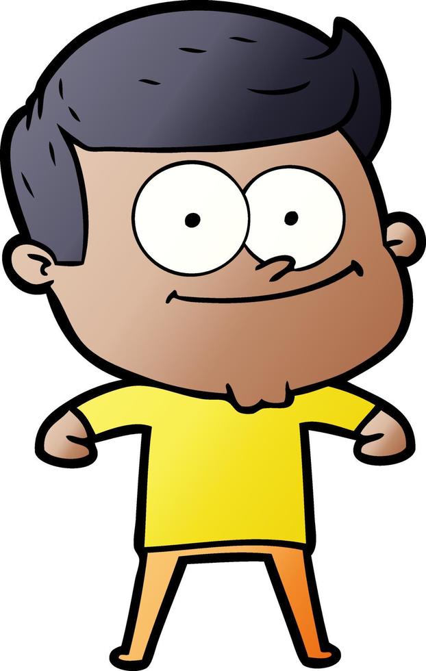 hombre feliz de dibujos animados vector