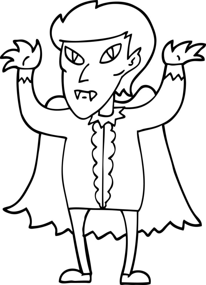 black and white cartoon vampire vector