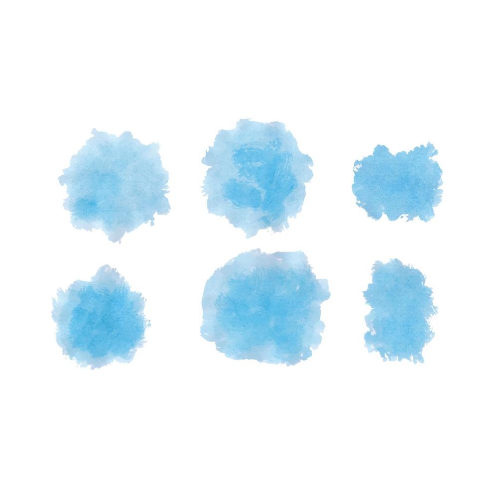 Set of watercolor stain. Spots on a white background. Watercolor texture with brush strokes. vector
