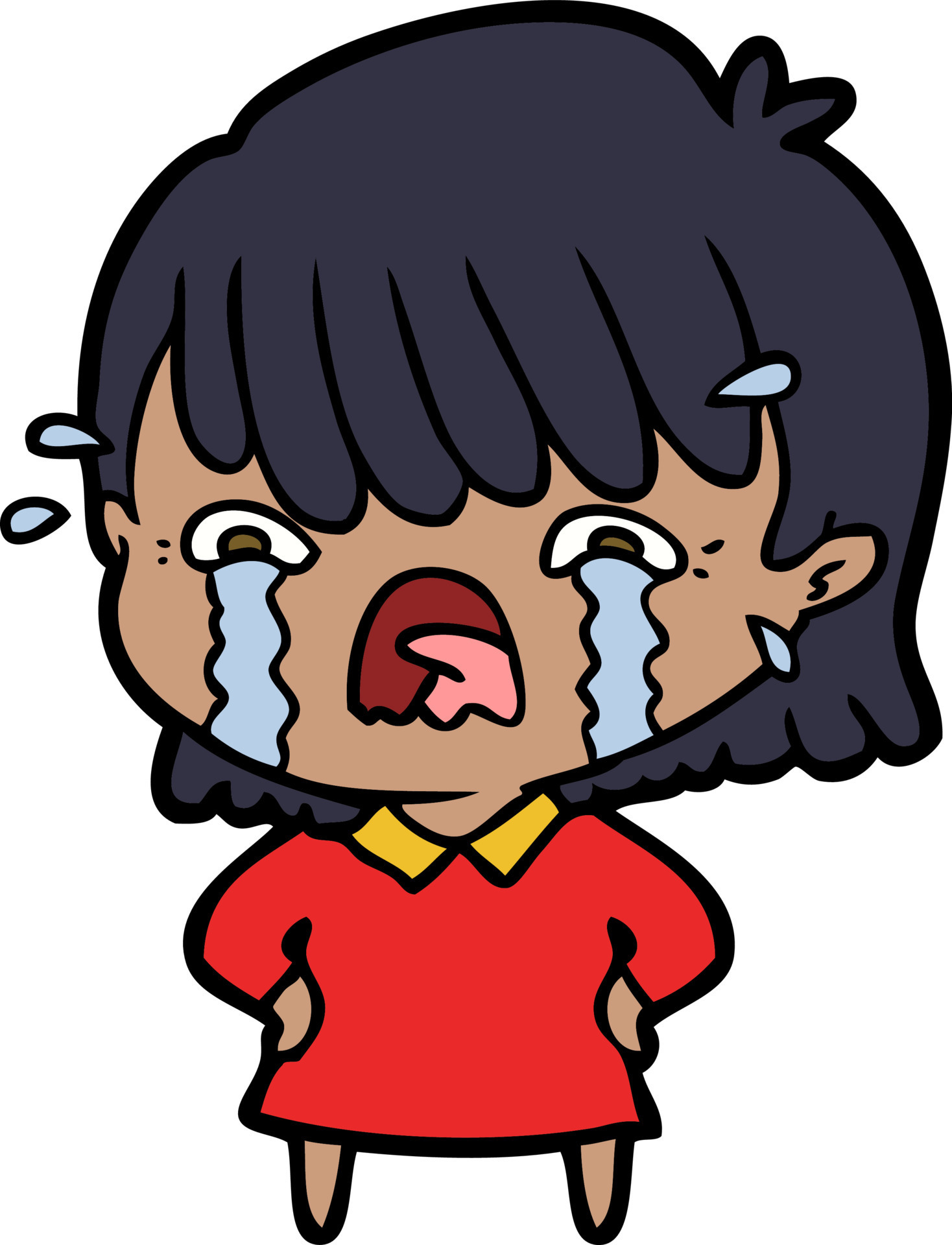 cartoon girl crying 12471326 Vector Art at Vecteezy