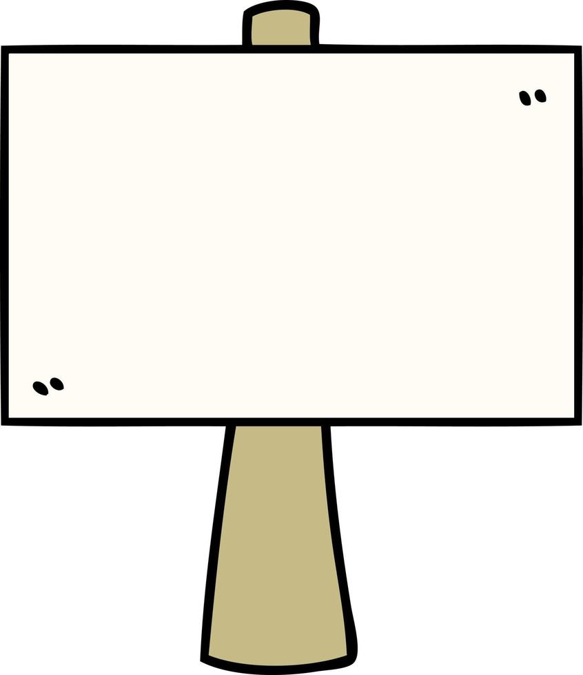 caricatura de un poste indicador en blanco vector